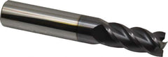 Accupro - 29/64", 1" LOC, 1/2" Shank Diam, 3" OAL, 4 Flute, Solid Carbide Square End Mill - Single End, AlTiN Finish, Spiral Flute, 40° Helix, Centercutting, Right Hand Cut, Right Hand Flute - USA Tool & Supply