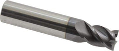 Accupro - 29/64", 5/8" LOC, 1/2" Shank Diam, 2-1/2" OAL, 4 Flute, Solid Carbide Square End Mill - Single End, AlTiN Finish, Spiral Flute, 40° Helix, Centercutting, Right Hand Cut, Right Hand Flute - USA Tool & Supply