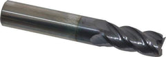 Accupro - 15/32", 1" LOC, 1/2" Shank Diam, 3" OAL, 4 Flute, Solid Carbide Square End Mill - Single End, AlTiN Finish, Spiral Flute, 40° Helix, Centercutting, Right Hand Cut, Right Hand Flute - USA Tool & Supply