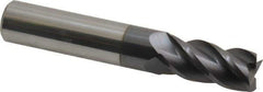 Accupro - 31/64", 1" LOC, 1/2" Shank Diam, 3" OAL, 4 Flute, Solid Carbide Square End Mill - Single End, AlTiN Finish, Spiral Flute, 40° Helix, Centercutting, Right Hand Cut, Right Hand Flute - USA Tool & Supply