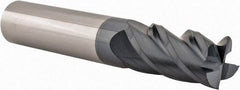 Accupro - 1/2", 1" LOC, 1/2" Shank Diam, 3" OAL, 4 Flute, Solid Carbide Square End Mill - Single End, AlTiN Finish, Spiral Flute, 40° Helix, Centercutting, Right Hand Cut, Right Hand Flute - USA Tool & Supply
