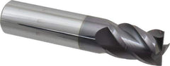 Accupro - 5/8", 7/8" LOC, 5/8" Shank Diam, 3" OAL, 4 Flute, Solid Carbide Square End Mill - Single End, AlTiN Finish, Spiral Flute, 40° Helix, Centercutting, Right Hand Cut, Right Hand Flute - USA Tool & Supply