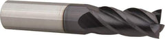Accupro - 11/16", 1-1/2" LOC, 3/4" Shank Diam, 4" OAL, 4 Flute, Solid Carbide Square End Mill - Single End, AlTiN Finish, Spiral Flute, 40° Helix, Centercutting, Right Hand Cut, Right Hand Flute - USA Tool & Supply