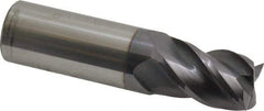 Accupro - 11/16", 1" LOC, 3/4" Shank Diam, 3" OAL, 4 Flute, Solid Carbide Square End Mill - Single End, AlTiN Finish, Spiral Flute, 40° Helix, Centercutting, Right Hand Cut, Right Hand Flute - USA Tool & Supply