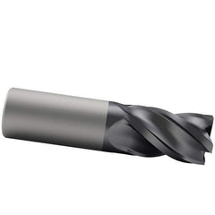 Accupro - 3/4", 1" LOC, 3/4" Shank Diam, 3" OAL, 4 Flute, Solid Carbide Square End Mill - Single End, AlTiN Finish, Spiral Flute, 40° Helix, Centercutting, Right Hand Cut, Right Hand Flute - USA Tool & Supply