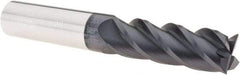 Accupro - 3/4", 2-1/4" LOC, 3/4" Shank Diam, 5" OAL, 4 Flute, Solid Carbide Square End Mill - Single End, AlTiN Finish, Spiral Flute, 40° Helix, Centercutting, Right Hand Cut, Right Hand Flute - USA Tool & Supply