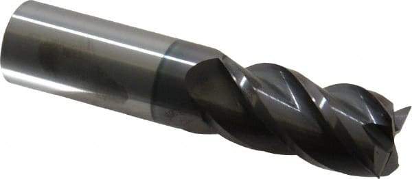 Accupro - 7/8", 1-3/4" LOC, 7/8" Shank Diam, 4" OAL, 4 Flute, Solid Carbide Square End Mill - Single End, AlTiN Finish, Spiral Flute, 40° Helix, Centercutting, Right Hand Cut, Right Hand Flute - USA Tool & Supply