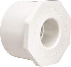 Value Collection - 3 x 1-1/4" PVC Plastic Pipe Bushing - Schedule 40, Spig x Slip End Connections - USA Tool & Supply