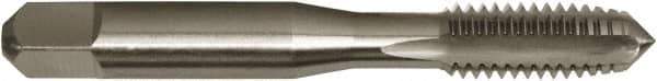 Vermont Tap & Die - #5-40 UNC 2/2B/3B 3 Flute Bright Finish High Speed Steel Straight Flute Standard Hand Tap - Plug, Right Hand Thread, 1-15/16" OAL, 5/8" Thread Length, H2 Limit, Oversize - USA Tool & Supply