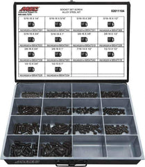 Value Collection - 500 Piece, 5/16 to 1/2, Steel Set Screw Assortment - Socket Cap Head, Hex Socket Drive, 1 to 3/4" Long - USA Tool & Supply