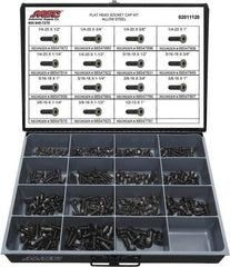 Value Collection - 360 Piece Steel Socket Head Cap Screws - 1/4 to 1/2 Thread - USA Tool & Supply