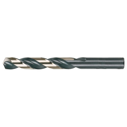 1/2 RHS / RHC HSS 135 Degree Split Point Heavy Duty Jobber Length Drill - Black & Gold - Exact Industrial Supply