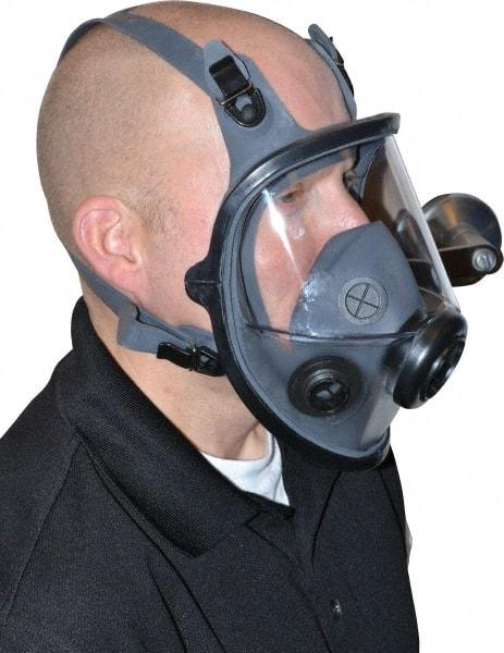 North - Series 5400, Size S Full Face Respirator - 4-Point Suspension, Threaded Connection - USA Tool & Supply