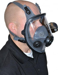 North - Series 5400, Size S Full Face Respirator - 4-Point Suspension, Threaded Connection - USA Tool & Supply