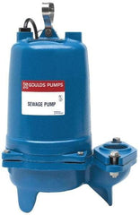 Goulds Pumps - 1/2 hp, 115 Amp Rating, 115 Volts, Nonautomatic Operation, Sewage Pump - 1 Phase, Cast Iron Housing - USA Tool & Supply