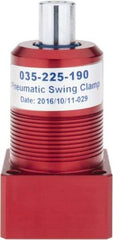 De-Sta-Co - 27 Lb Clamping Force, Right Hand Swing, 26.67mm Total Stroke, Double-Acting Pneumatic Swing Clamp - 10-32 Port, 66.55mm Body Length x 24.89mm Body Width, 0.55 Cu In, 100 Max psi - USA Tool & Supply