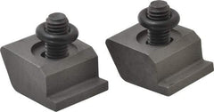 Mitee-Bite - 1/2-13 Screw Thread, 1-1/2" Wide x 3/8" High, Serrated Steel Machinable Style Screw Mount Toe Clamp - 12,000 Lb Holding Force, 108.3 Lb Ft Torque, 0.77" Long Extension, 0.075" Throw, 2 Clamps in Package - USA Tool & Supply