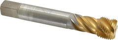 Emuge - 7/8-14 UNF 5 Flute 2B Bottoming Spiral Flute Tap - Cobalt, TiN Finish, 4.921" OAL, Right Hand Flute, Right Hand Thread, Series Enorm Z - USA Tool & Supply