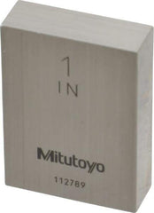 Mitutoyo - 1" Rectangular Steel Gage Block - Accuracy Grade 0, Includes Certificate of Inspection - USA Tool & Supply