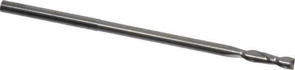 Accupro - 1/8", 1/2" LOC, 1/8" Shank Diam, 3" OAL, 2 Flute, Solid Carbide Square End Mill - Single End, Uncoated, Spiral Flute, 40° Helix, Centercutting, Right Hand Cut, Right Hand Flute - USA Tool & Supply