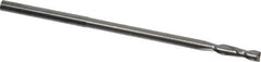 Accupro - 1/8", 1/2" LOC, 1/8" Shank Diam, 3" OAL, 2 Flute, Solid Carbide Square End Mill - Single End, Uncoated, Spiral Flute, 40° Helix, Centercutting, Right Hand Cut, Right Hand Flute - USA Tool & Supply
