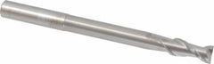 Accupro - 1/2", 1-1/8" LOC, 1/2" Shank Diam, 6" OAL, 2 Flute, Solid Carbide Square End Mill - Single End, Uncoated, Spiral Flute, 40° Helix, Centercutting, Right Hand Cut, Right Hand Flute - USA Tool & Supply
