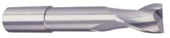 Accupro - 1/2", 1" LOC, 1/2" Shank Diam, 4" OAL, 2 Flute, Solid Carbide Square End Mill - Single End, TiCN Finish, Spiral Flute, 40° Helix, Centercutting, Right Hand Cut, Right Hand Flute - USA Tool & Supply