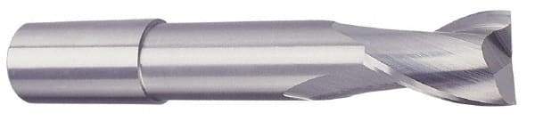 Accupro - 5/16", 3/4" LOC, 5/16" Shank Diam, 4" OAL, 2 Flute, Solid Carbide Square End Mill - Single End, AlTiN Finish, Spiral Flute, 40° Helix, Centercutting, Right Hand Cut, Right Hand Flute - USA Tool & Supply