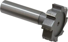 Made in USA - 1-3/8" Diam x 3/8" Face Width, Carbide-Tipped, 8 Teeth, Shank Connection Woodruff Keyseat Cutter - Uncoated, 2-3/8" OAL x 1/2" Shank, Straight Teeth, ANSI 1211, Old Standard F - USA Tool & Supply