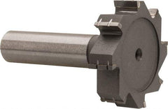 Made in USA - 1-1/2" Diam x 3/8" Face Width, Carbide-Tipped, 8 Teeth, Shank Connection Woodruff Keyseat Cutter - Uncoated, 2-3/8" OAL x 1/2" Shank, Straight Teeth, ANSI 1212, Old Standard G - USA Tool & Supply