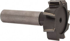 Made in USA - 1-3/8" Diam x 3/8" Face Width, Carbide-Tipped, 8 Teeth, Shank Connection Woodruff Keyseat Cutter - Uncoated, 2-3/8" OAL x 1/2" Shank, Staggered Teeth, ANSI 1211, Old Standard F - USA Tool & Supply