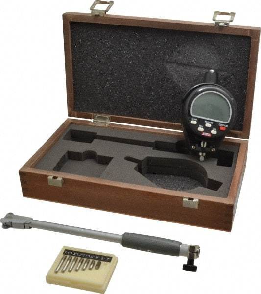 SPI - 0.7 to 1-1/2", 5" Deep, Electronic Bore Gage - Up to 0.00025" Accuracy, 0.001mm Resolution, Data Output, Includes Indicator - USA Tool & Supply