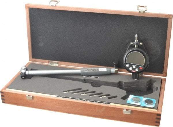 SPI - 1.4 to 2.4", 6" Deep, Electronic Bore Gage - Up to 0.00025" Accuracy, 0.001mm Resolution, Data Output, Includes Indicator - USA Tool & Supply