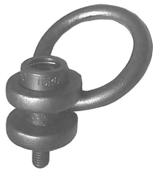 American Drill Bushing - 17,200 Lbs. Load Limit, Alloy Steel Side Pull Hoist Ring - Black Oxide Finish, 1-1/2-8 Inch Thread Size, 6 Inch Diameter Ring - USA Tool & Supply