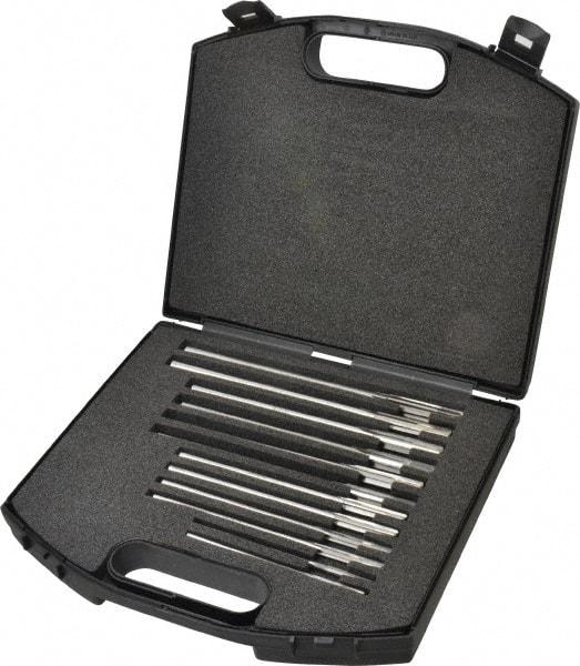 Made in USA - 0.1855" to 0.4995", Chucking Reamer Set - Straight Flute, Right Hand Cut, 4 & 6 Flute, 12 Pieces - USA Tool & Supply