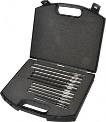 Made in USA - 0.1855" to 0.4995", Chucking Reamer Set - Straight Flute, Right Hand Cut, 4 & 6 Flute, 12 Pieces - USA Tool & Supply
