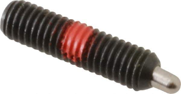 Gibraltar - M5 x 0.8, 19mm Thread Length, 3mm Plunger Projection, Steel Threaded Spring Plunger - 2.36mm Max Plunger Diam, 19mm Plunger Length, 1.3 Lb Init End Force, 2.7 Lb Final End Force, 2.5mm Hex - USA Tool & Supply