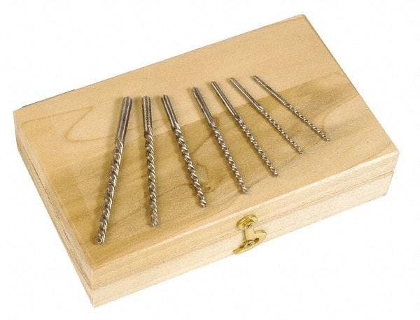 Alvord Polk - #7 to #0 Pin, 0.0497 to 0.1287" Diam, 0.0497 to 0.1287" Small End, Straight Shank, Taper Pin Reamer Set - USA Tool & Supply