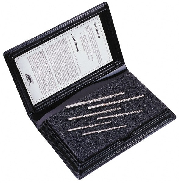 Alvord Polk - #0 to #5 Pin, 0.1287 to 0.2409" Diam, 0.1287 to 0.2409" Small End, Straight Shank, Taper Pin Reamer Set - USA Tool & Supply