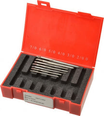 Made in USA - #0 to #7 Pin, Straight Shank, Taper Pin Reamer Set - USA Tool & Supply