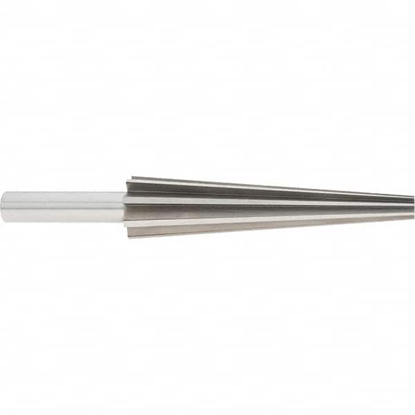 Alvord Polk - 1" Diam, 3/8" Small End Diam, 1/2" Diam Round Shank, 4-1/2" Flute, Repairman's Reamer - USA Tool & Supply