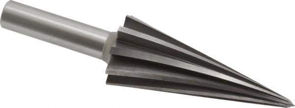 Alvord Polk - 1-1/4" Diam, 3/16" Small End Diam, 1/2" Diam Round Shank, 2-7/8" Flute, Repairman's Reamer - 1/8 to 1" Pipe Capacity, Spiral Flute, 5-3/64" OAL, Left Hand Spiral, Right Hand Cut, High Speed Steel - USA Tool & Supply