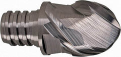 Iscar - MM EBA Grade IC08 Carbide Ball Nose Milling Tip Insert - Uncoated, 2 Flutes, 3/4" Cutting Diam, 1/2" Depth of Cut, 1" Extension, 3/8" Cnr Rad, 45° Helix - USA Tool & Supply