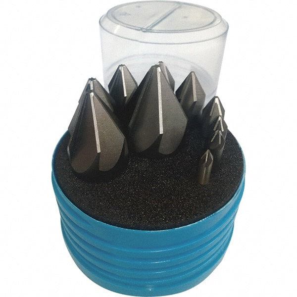 Interstate - 10 Piece, 1/4 to 1-1/2" Head Diam, 82° Included Angle, Single End Countersink Set - USA Tool & Supply