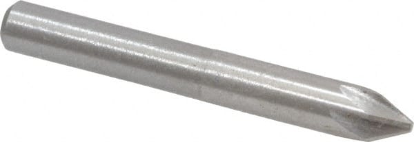 Interstate - 1/4" Head Diam, 1/4" Shank Diam, 6 Flute 60° High Speed Steel Countersink - USA Tool & Supply