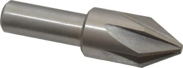 Interstate - 3/4" Head Diam, 1/2" Shank Diam, 6 Flute 60° High Speed Steel Countersink - USA Tool & Supply