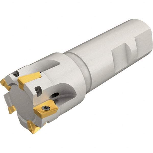 Iscar - 1" Cut Diam, 0.394" Max Depth of Cut, 5.4" OAL, Indexable Square Shoulder End Mill - R8 Taper Shank, 90° Lead Angle, Series Heli2000 - USA Tool & Supply