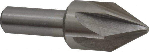 Interstate - 7/8" Head Diam, 1/2" Shank Diam, 6 Flute 60° High Speed Steel Countersink - USA Tool & Supply