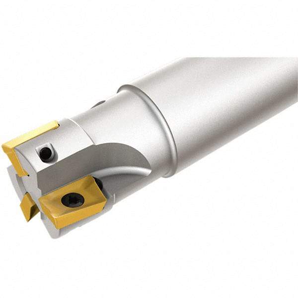 Iscar - 10mm Cut Diam, 10mm Max Depth of Cut, 10mm Shank Diam, 80mm OAL, Indexable Square Shoulder End Mill - Cylindrical Shank, 90° Lead Angle, Series Heli2000 - USA Tool & Supply