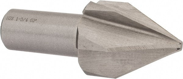 Interstate - 1-3/4" Head Diam, 1" Shank Diam, 6 Flute 60° High Speed Steel Countersink - USA Tool & Supply